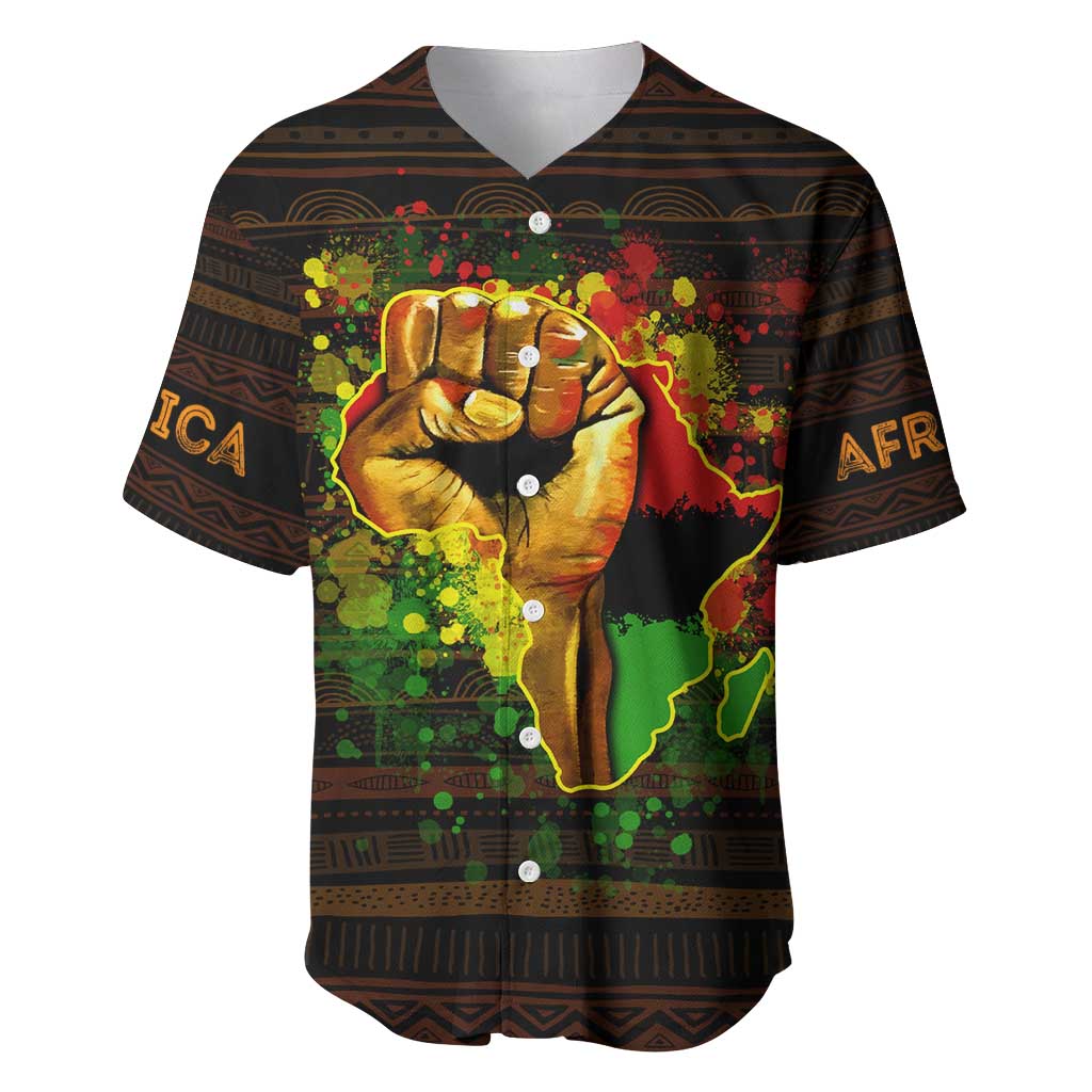Black Power Baseball Jersey Africa Map DT02