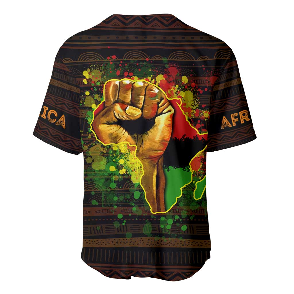 Black Power Baseball Jersey Africa Map DT02
