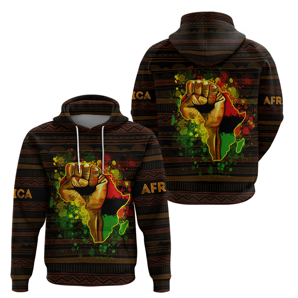 Black Power Hoodie Africa Map DT02