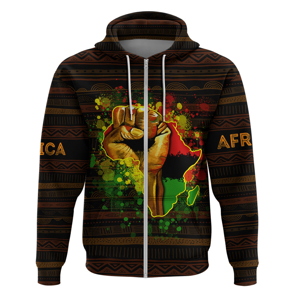 Black Power Hoodie Africa Map DT02