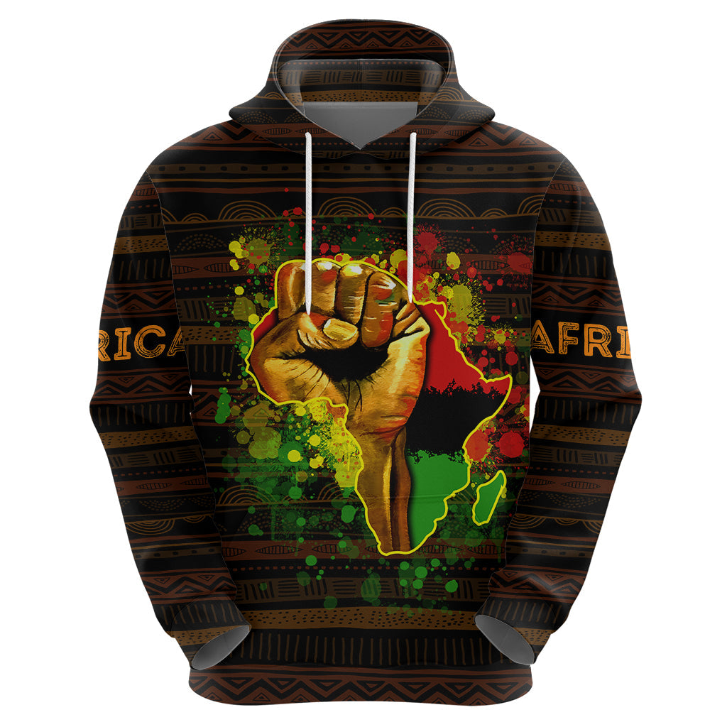 Black Power Hoodie Africa Map DT02