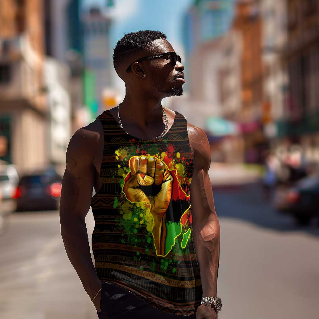 Black Power Men Tank Top Africa Map DT02