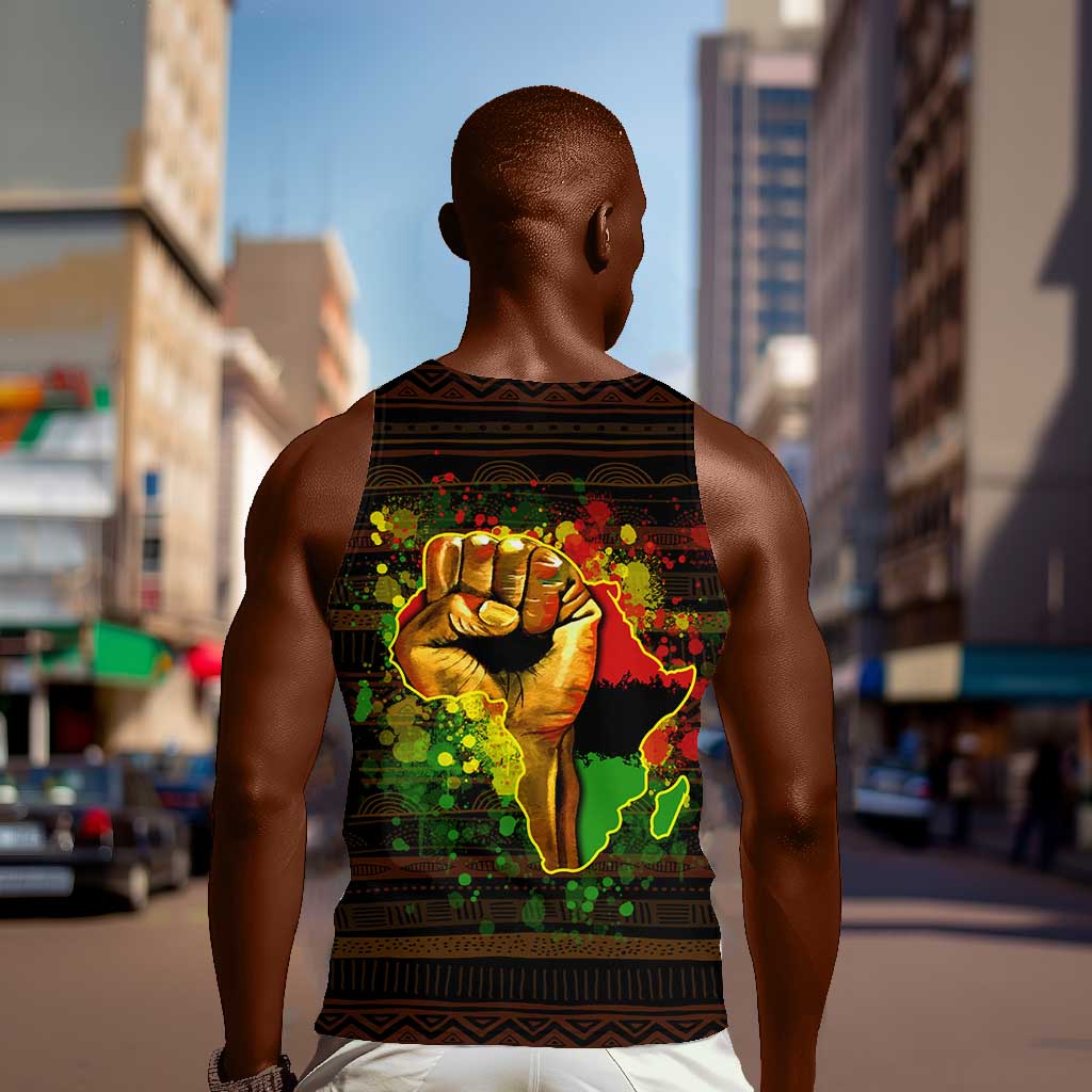 Black Power Men Tank Top Africa Map DT02