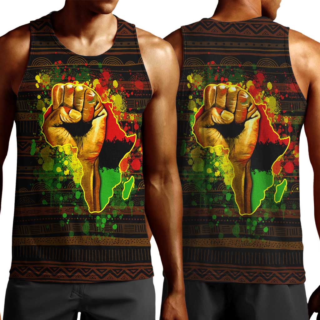 Black Power Men Tank Top Africa Map DT02