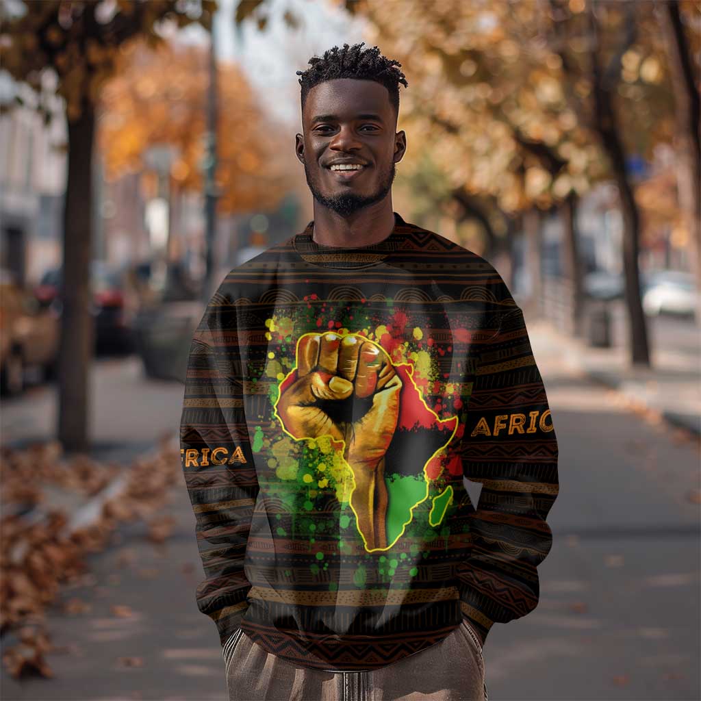 Black Power Sweatshirt Africa Map DT02