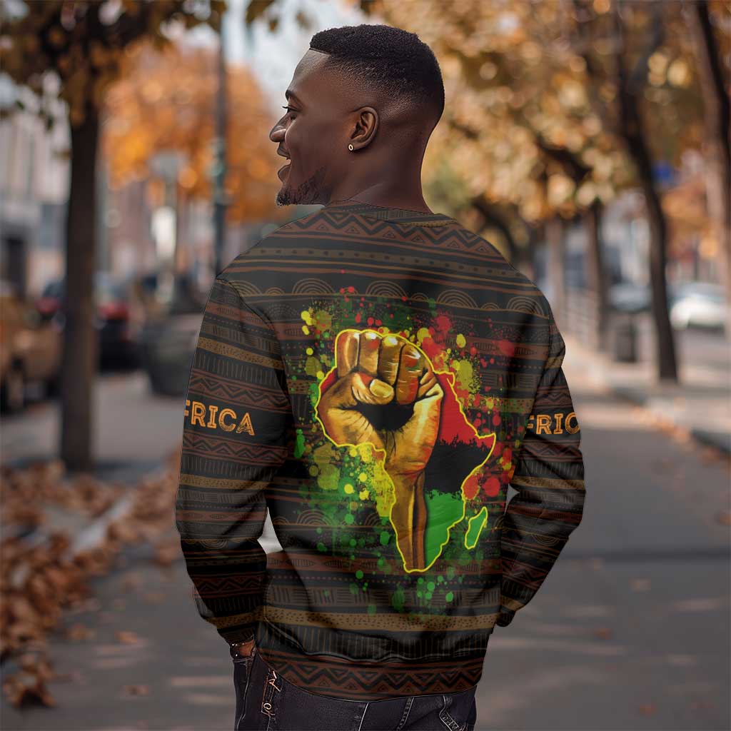 Black Power Sweatshirt Africa Map DT02