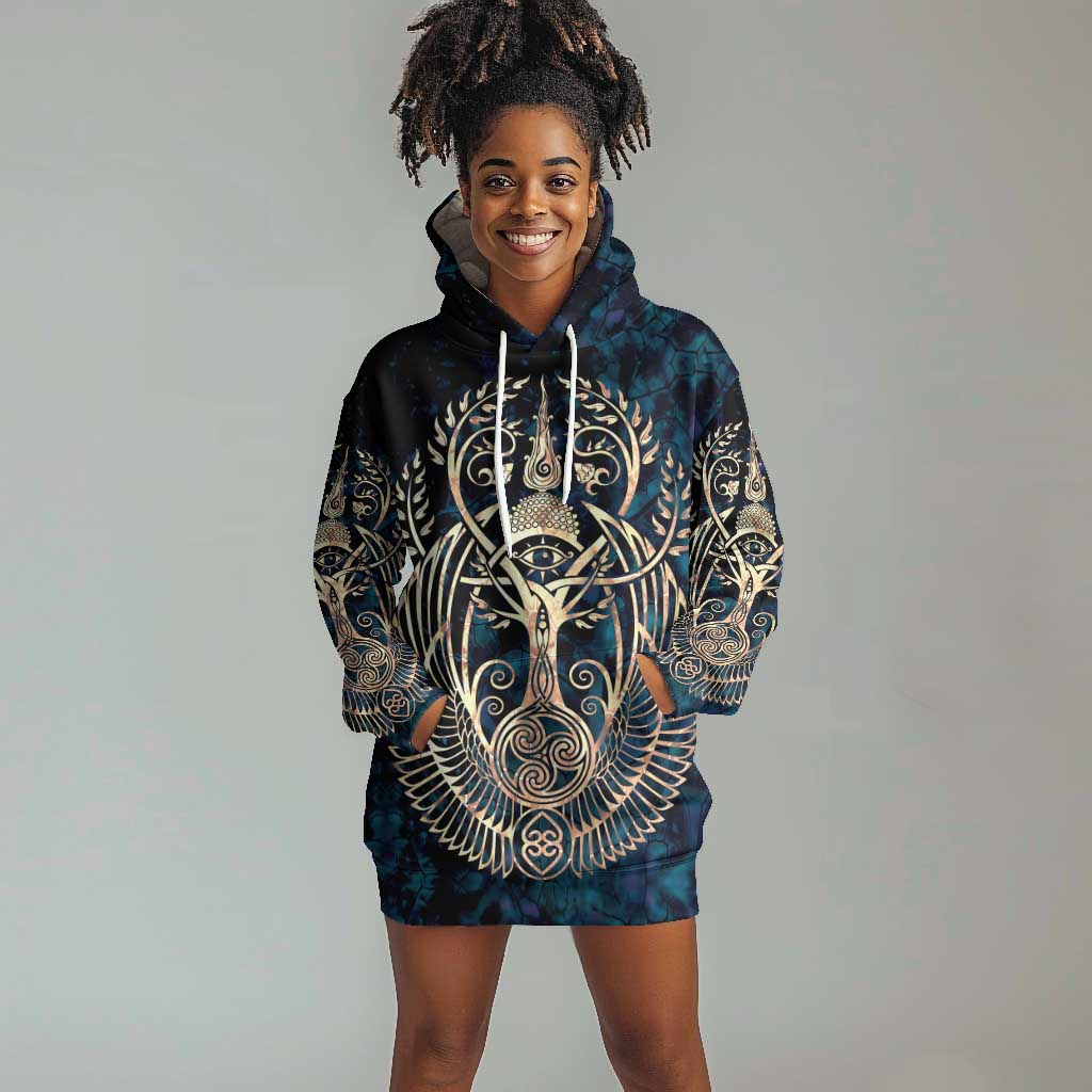 Adinkra Symbols Hoodie Dress Tree of Life DT02