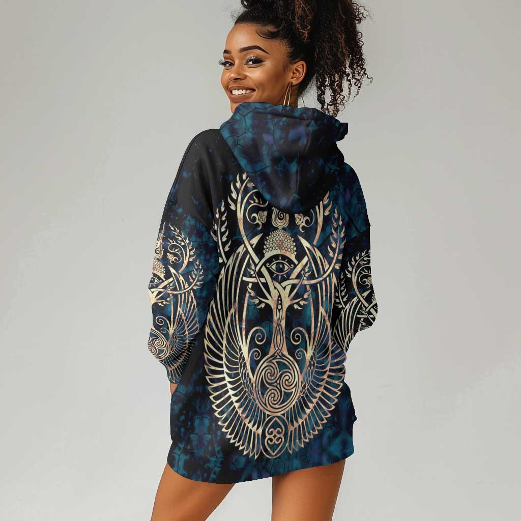 Adinkra Symbols Hoodie Dress Tree of Life DT02