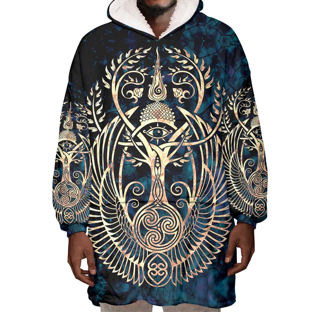 Adinkra Symbols Wearable Blanket Hoodie Tree of Life DT02