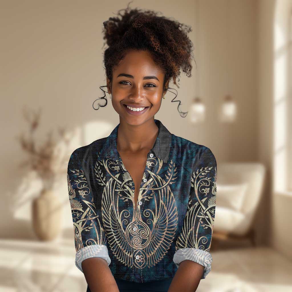 Adinkra Symbols Women Casual Shirt Tree of Life DT02
