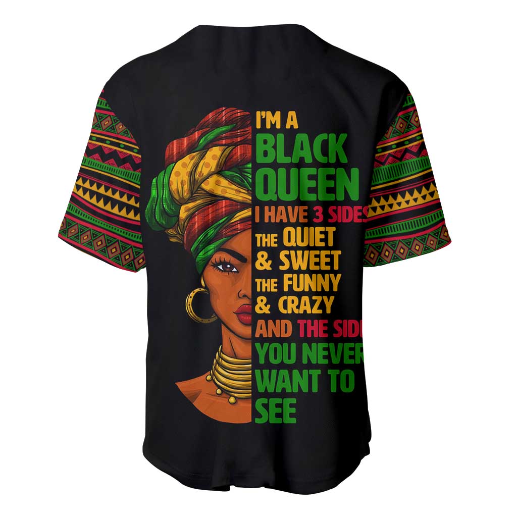 Three Sides Of Me Baseball Jersey African Women Black Queen DT02