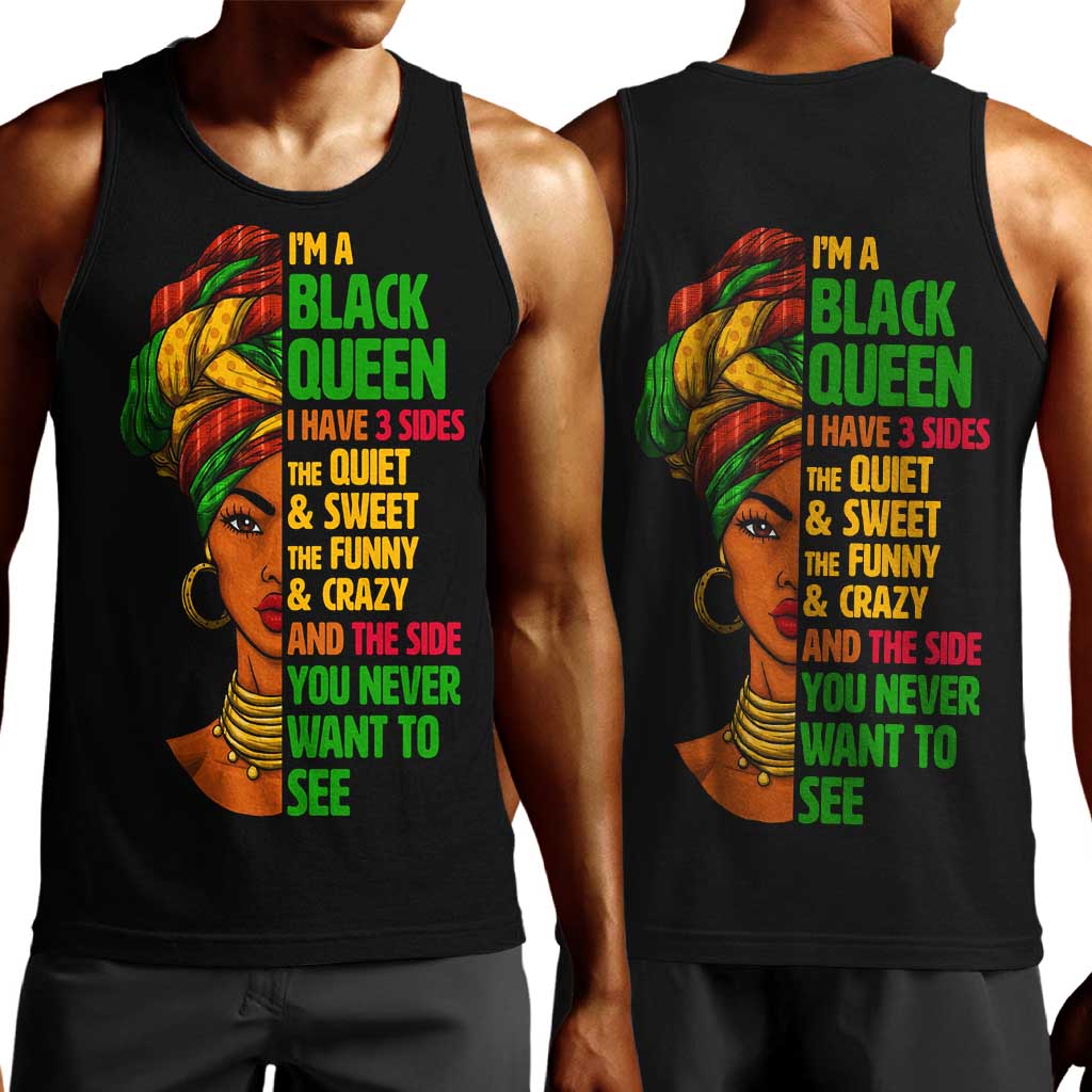 Three Sides Of Me Men Tank Top African Women Black Queen DT02