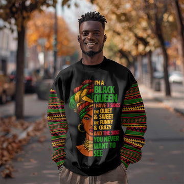 Three Sides Of Me Sweatshirt African Women Black Queen DT02