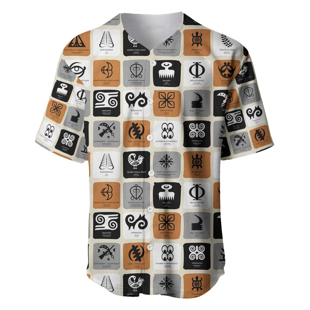 Adinkra Symbols Fashion Baseball Jersey DT02