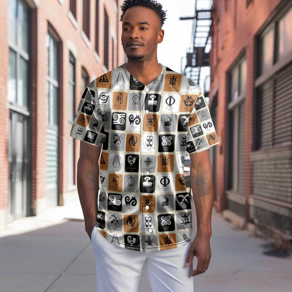 Adinkra Symbols Fashion Baseball Jersey DT02