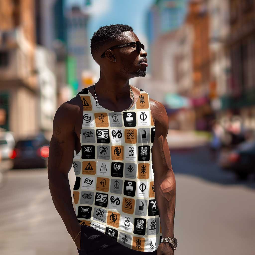 Adinkra Symbols Fashion Men Tank Top DT02