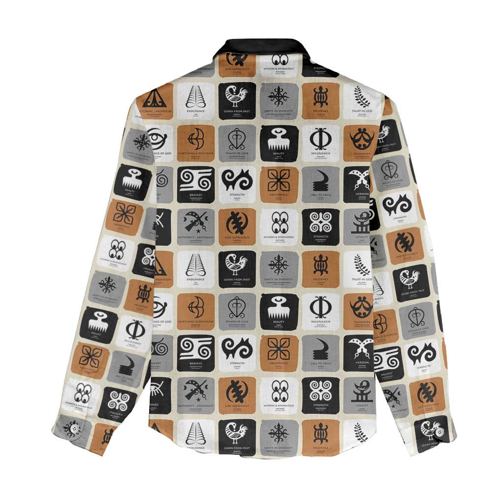 Adinkra Symbols Fashion Women Casual Shirt DT02