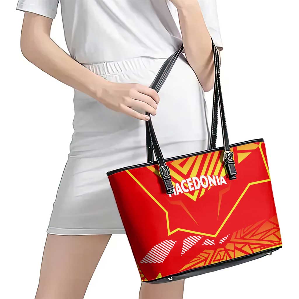 Forever Macedonia Leather Tote Bag Macedonian Flag 1992 DT02