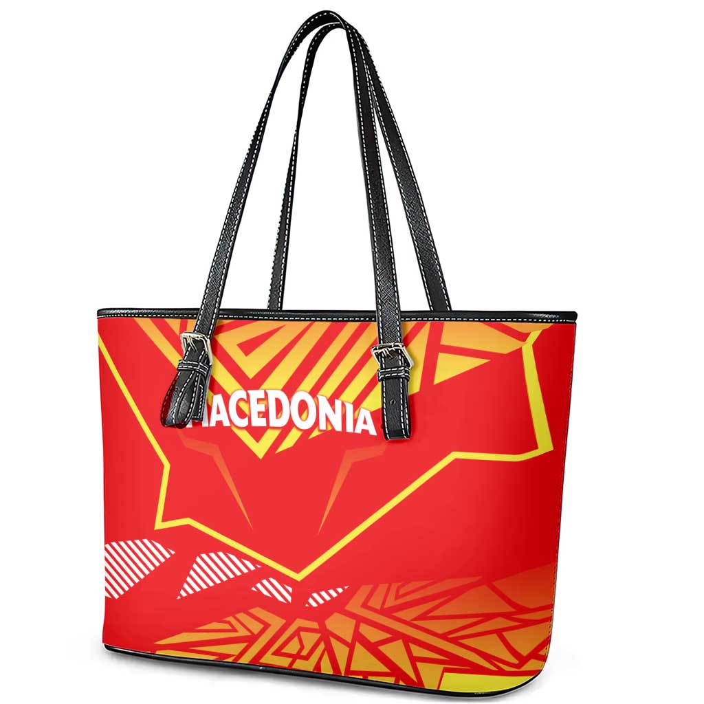 Forever Macedonia Leather Tote Bag Macedonian Flag 1992 DT02