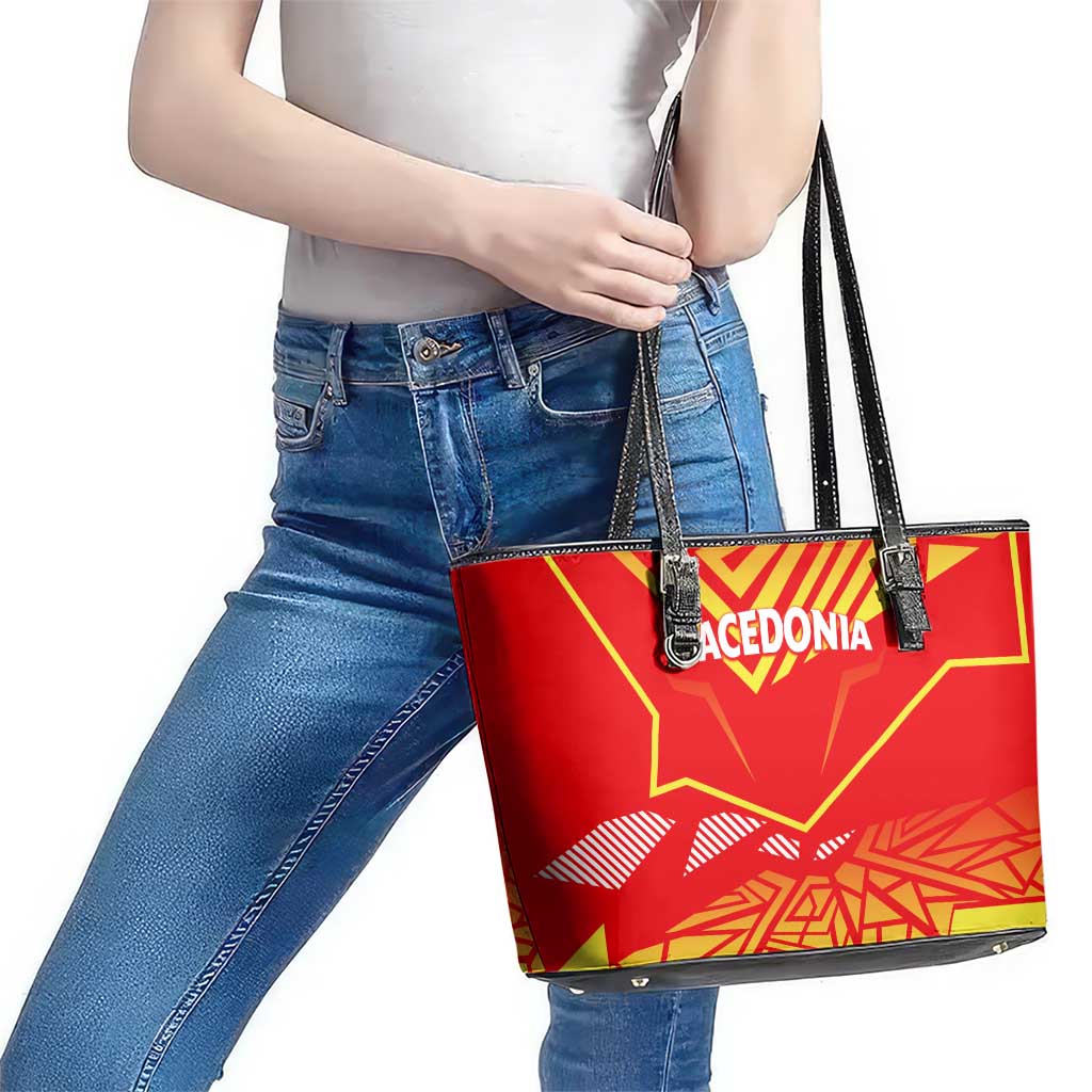 Forever Macedonia Leather Tote Bag Macedonian Flag 1992 DT02