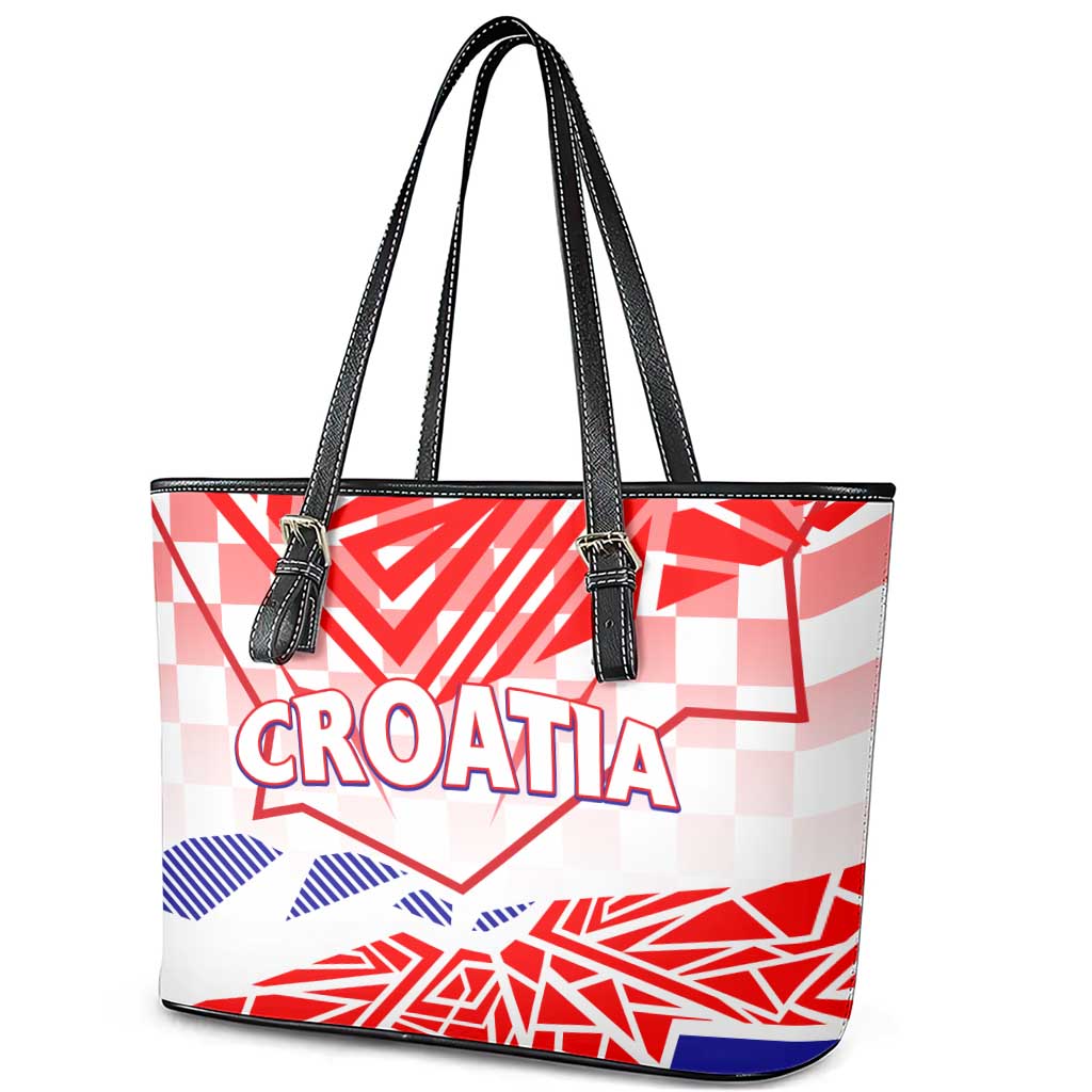 Forever Croatia Leather Tote Bag Hrvatska Trobojnica Checkerboard DT02