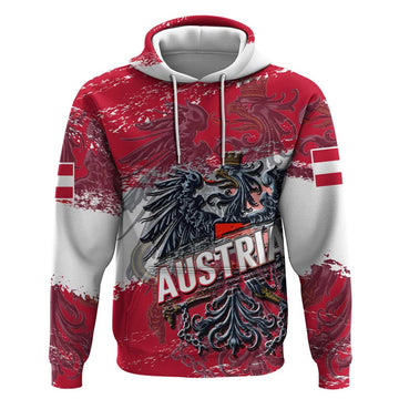 Personalized Coat Of Arms Austria Hoodie Grunge Style DT02