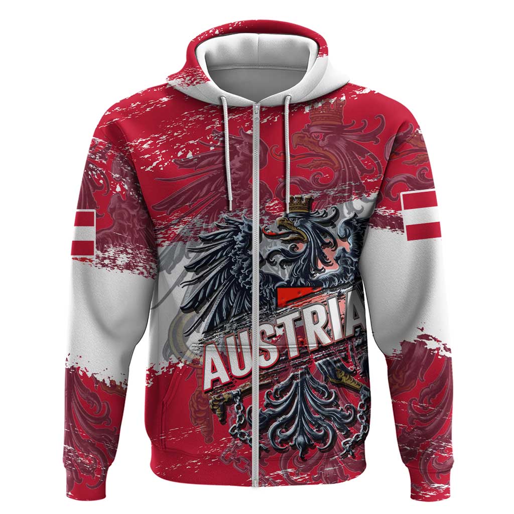 Personalized Coat Of Arms Austria Hoodie Grunge Style DT02