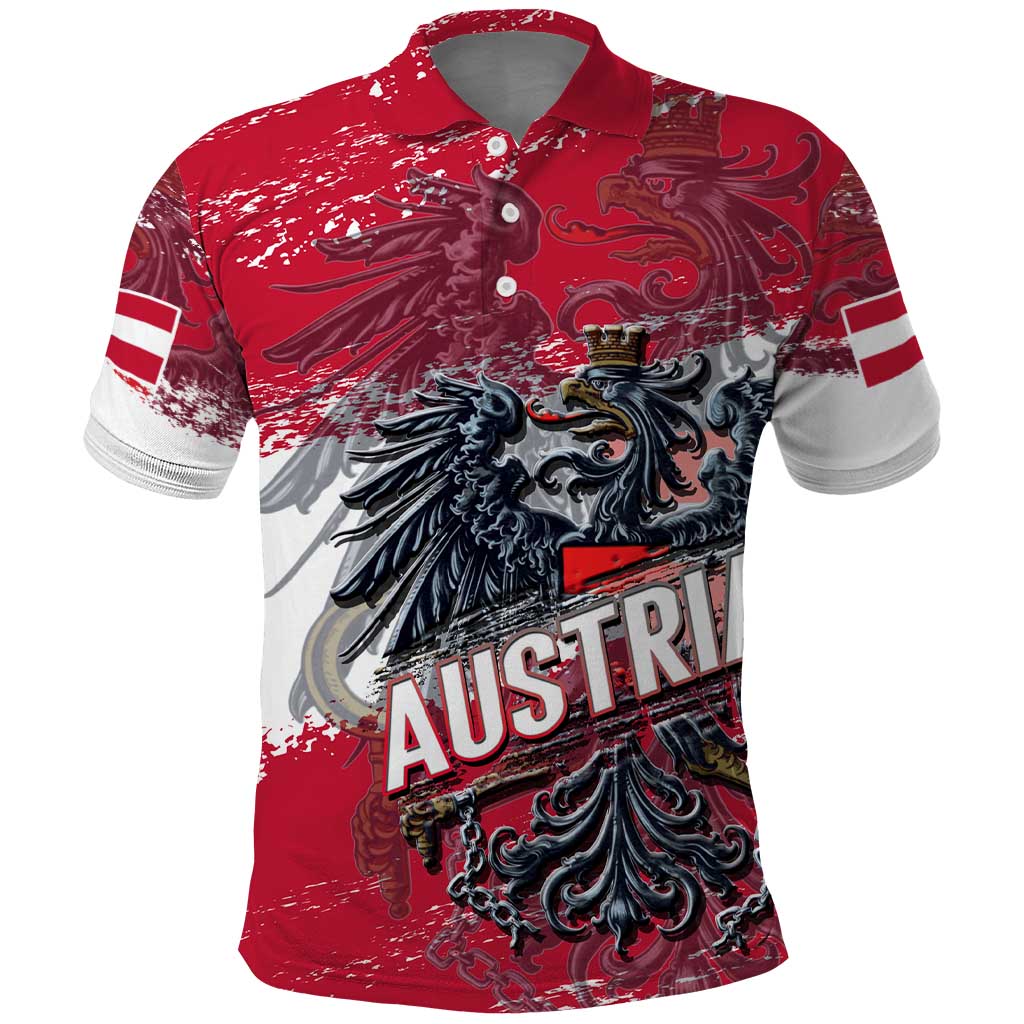 Personalized Coat Of Arms Austria Polo Shirt Grunge Style DT02