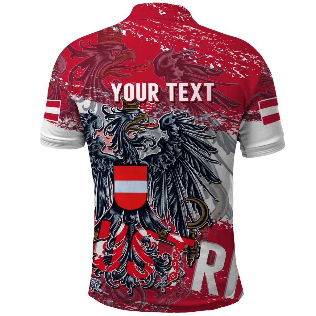 Personalized Coat Of Arms Austria Polo Shirt Grunge Style DT02