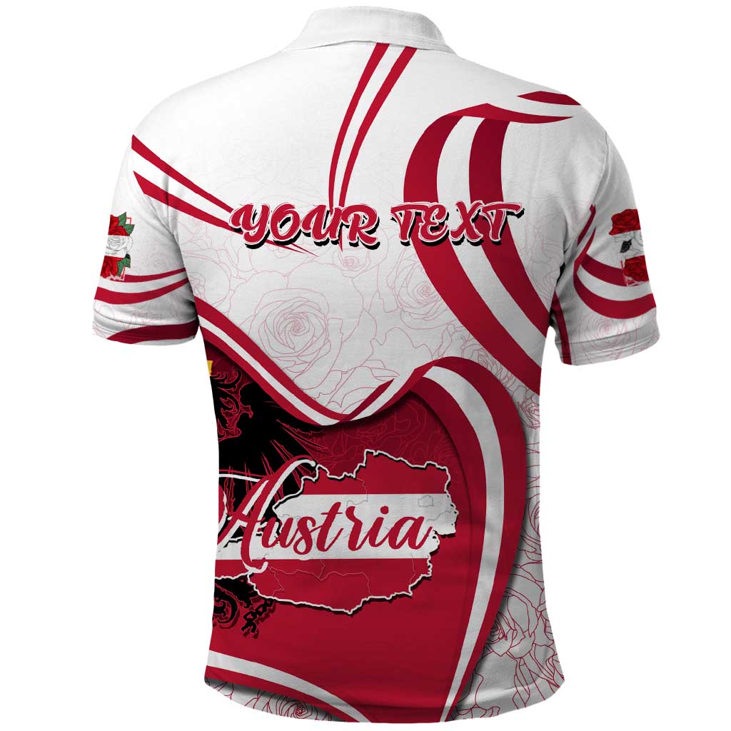 Personalized Austria In My Heart Polo Shirt Osterreich Map Flag DT02