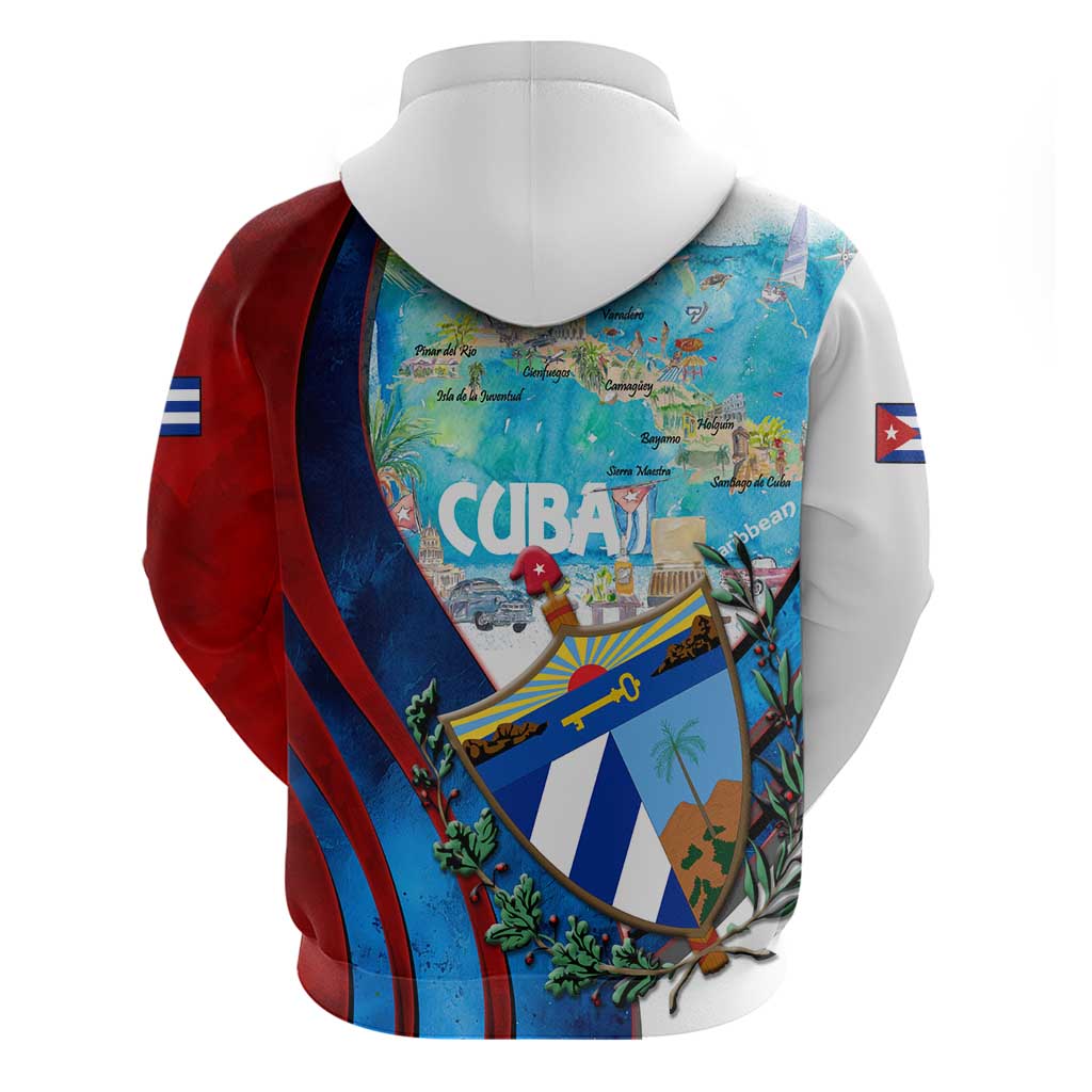 Coat Of Arms Cuba Hoodie Caribbean Cuban Map DT02