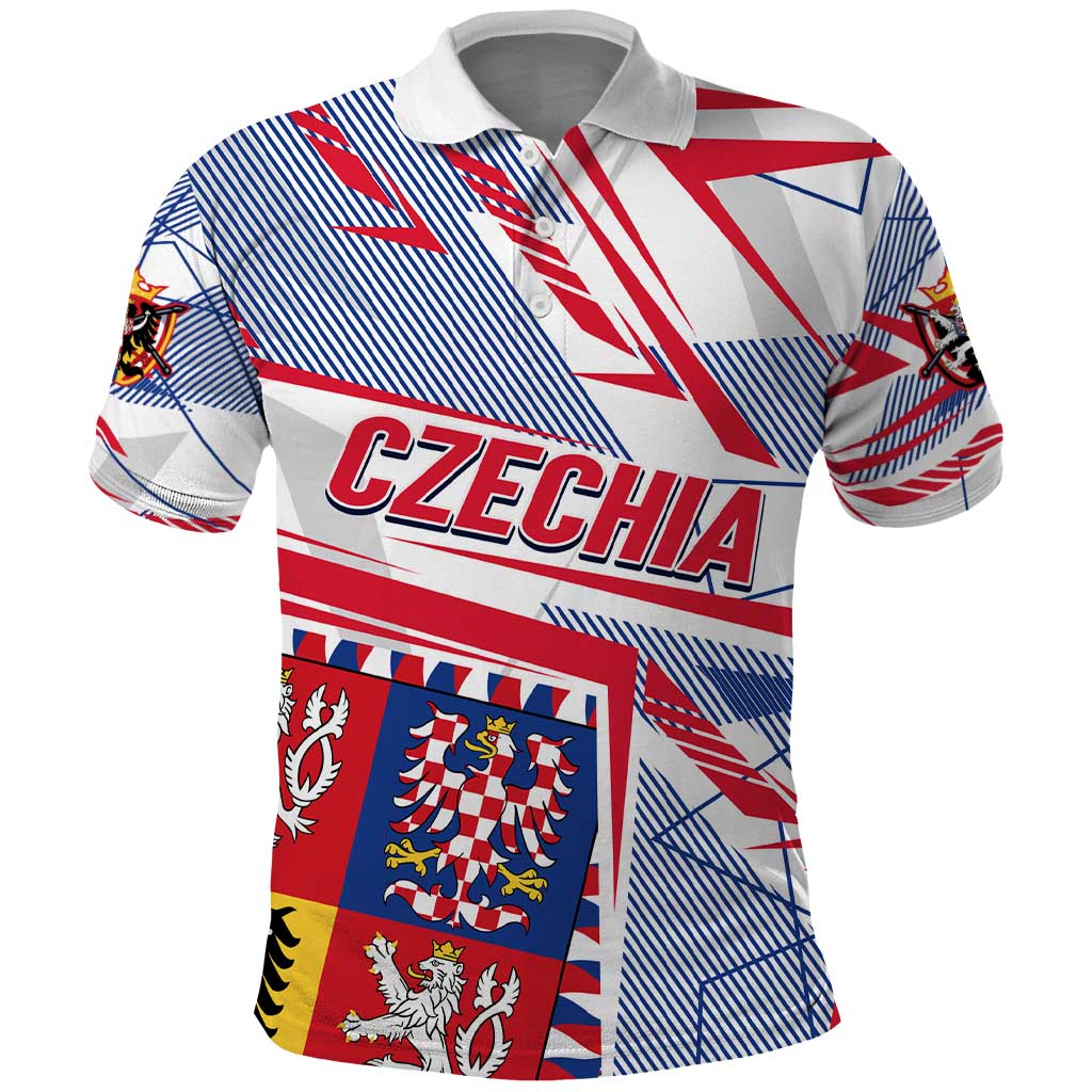 Coat Of Arms Czechia Polo Shirt Czech Republic Sporty Geometric DT02