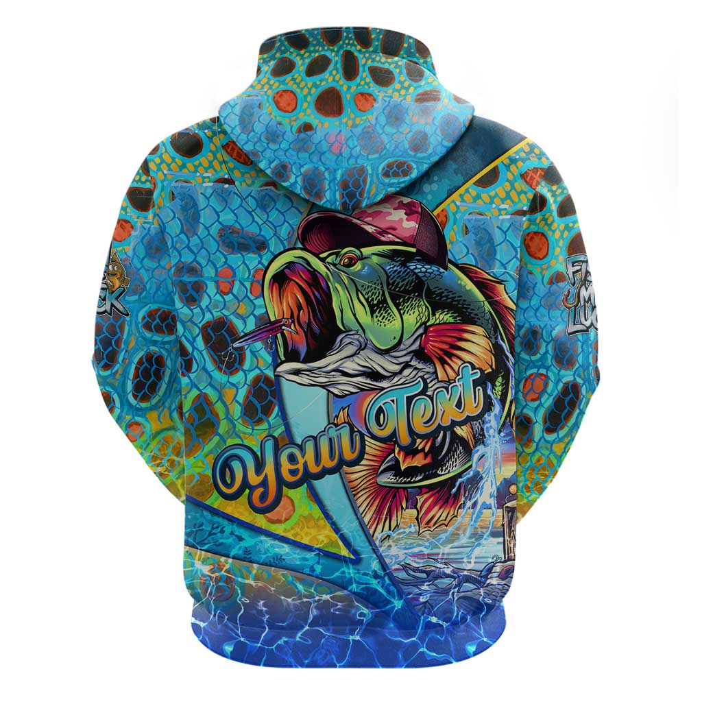 Personalized Kiss My Bass Fishing Hoodie Fish Me Luck DT02