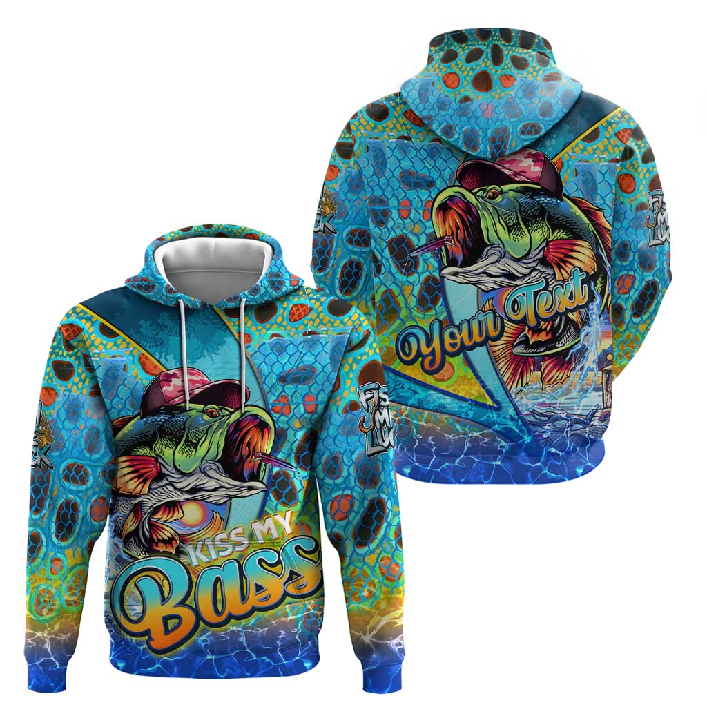Personalized Kiss My Bass Fishing Hoodie Fish Me Luck DT02