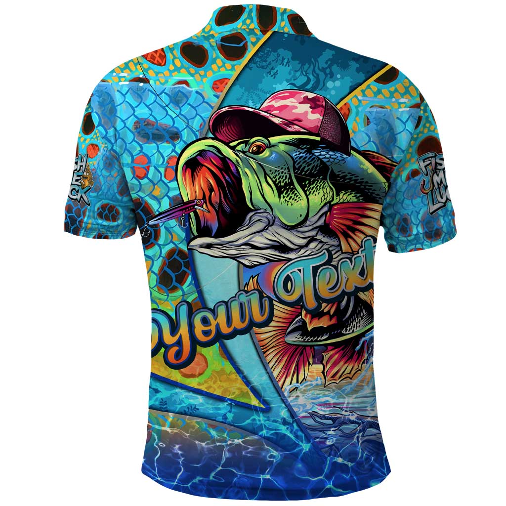 Personalized Kiss My Bass Fishing Polo Shirt Fish Me Luck DT02