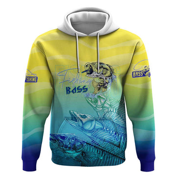 Personalized Fishing Bone Summer Bass Hoodie Fishbone Ocean DT02