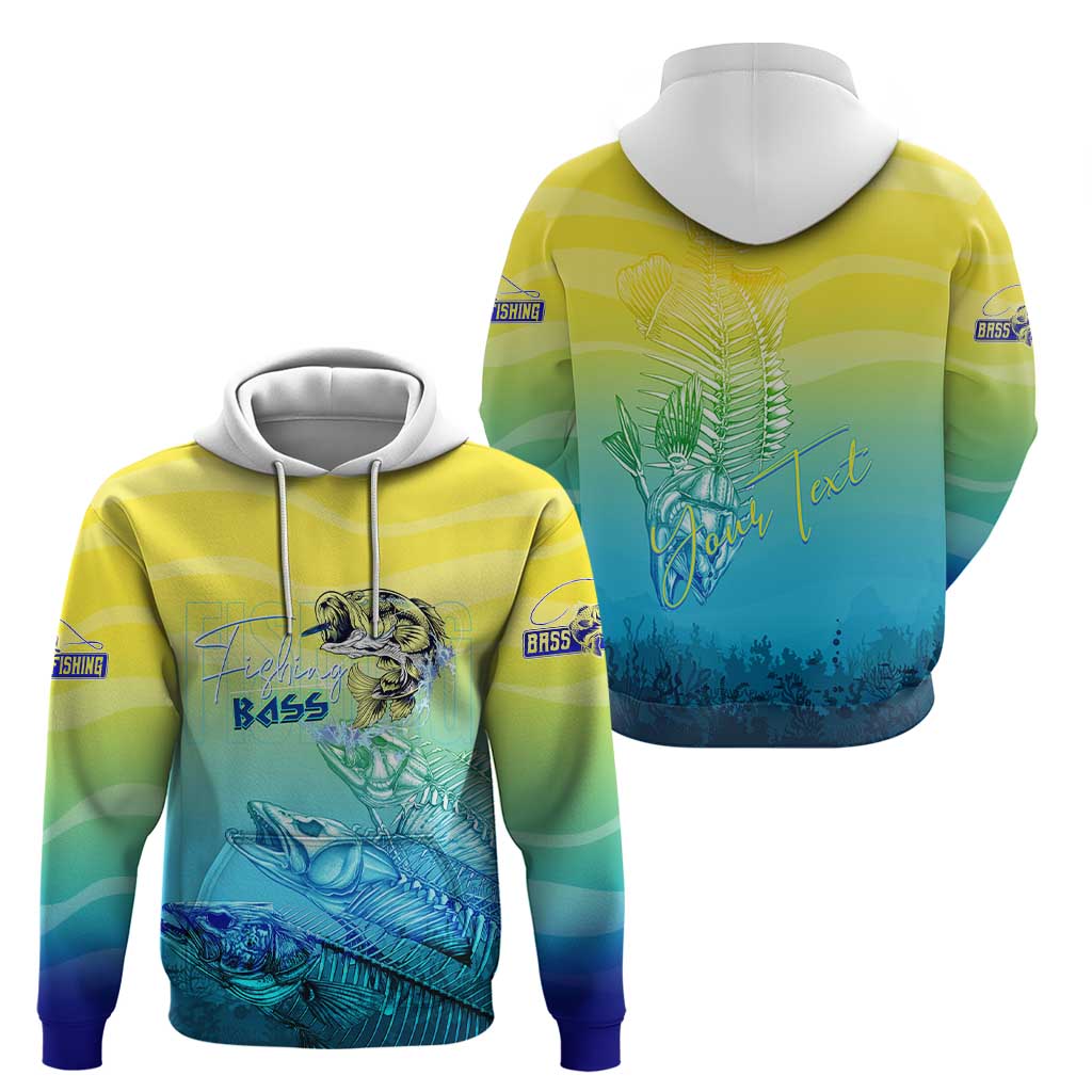 Personalized Fishing Bone Summer Bass Hoodie Fishbone Ocean DT02