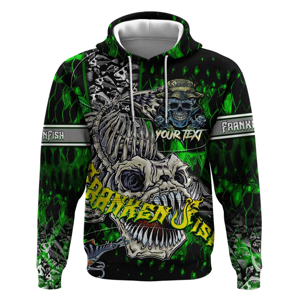 Personalized Franken Fish Hoodie Skull Fishing Green DT02