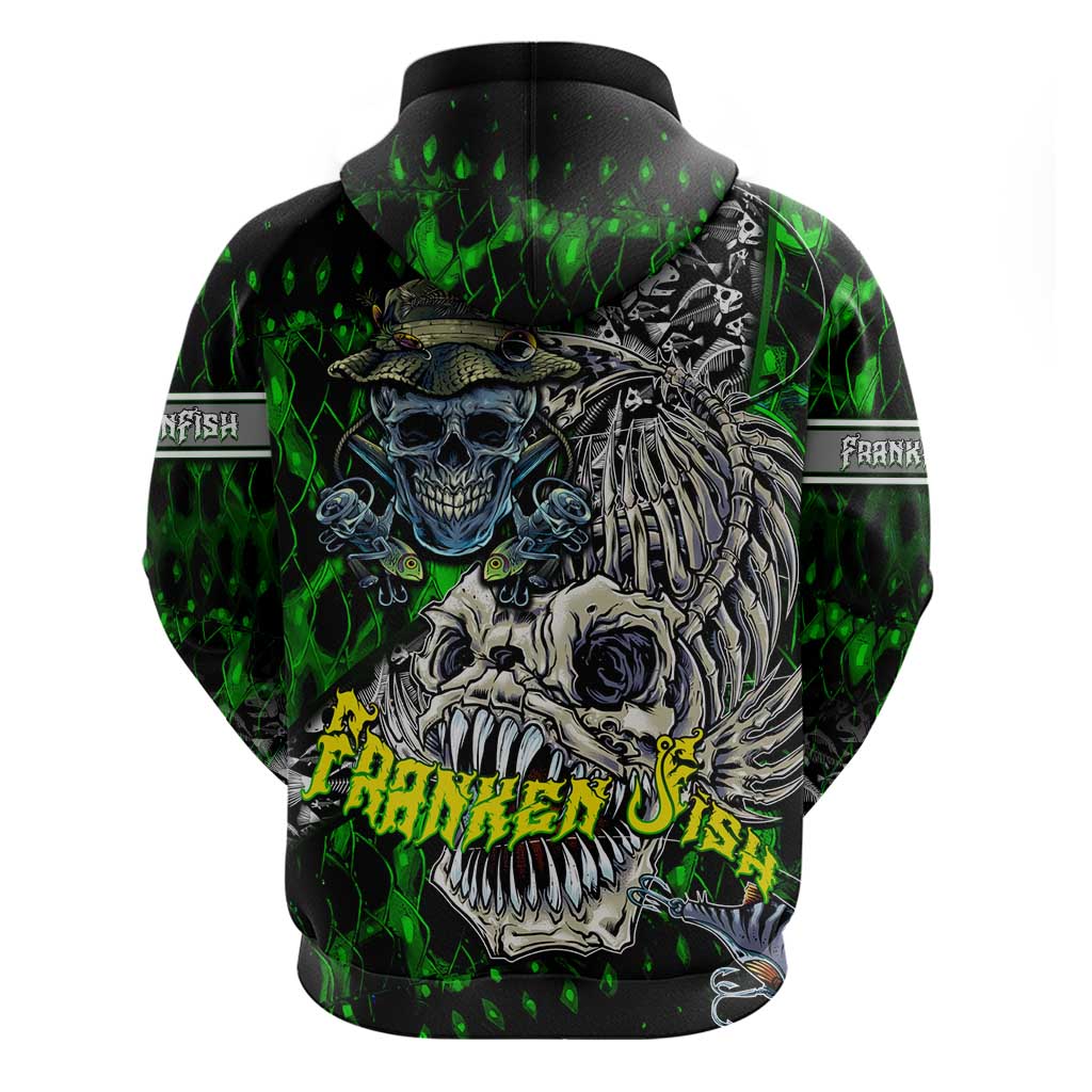 Personalized Franken Fish Hoodie Skull Fishing Green DT02