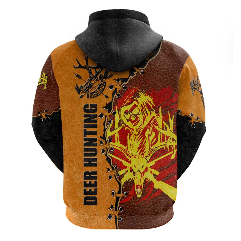 Skull Deer Hunting Hoodie Vintage Leather Bow Hunter DT02