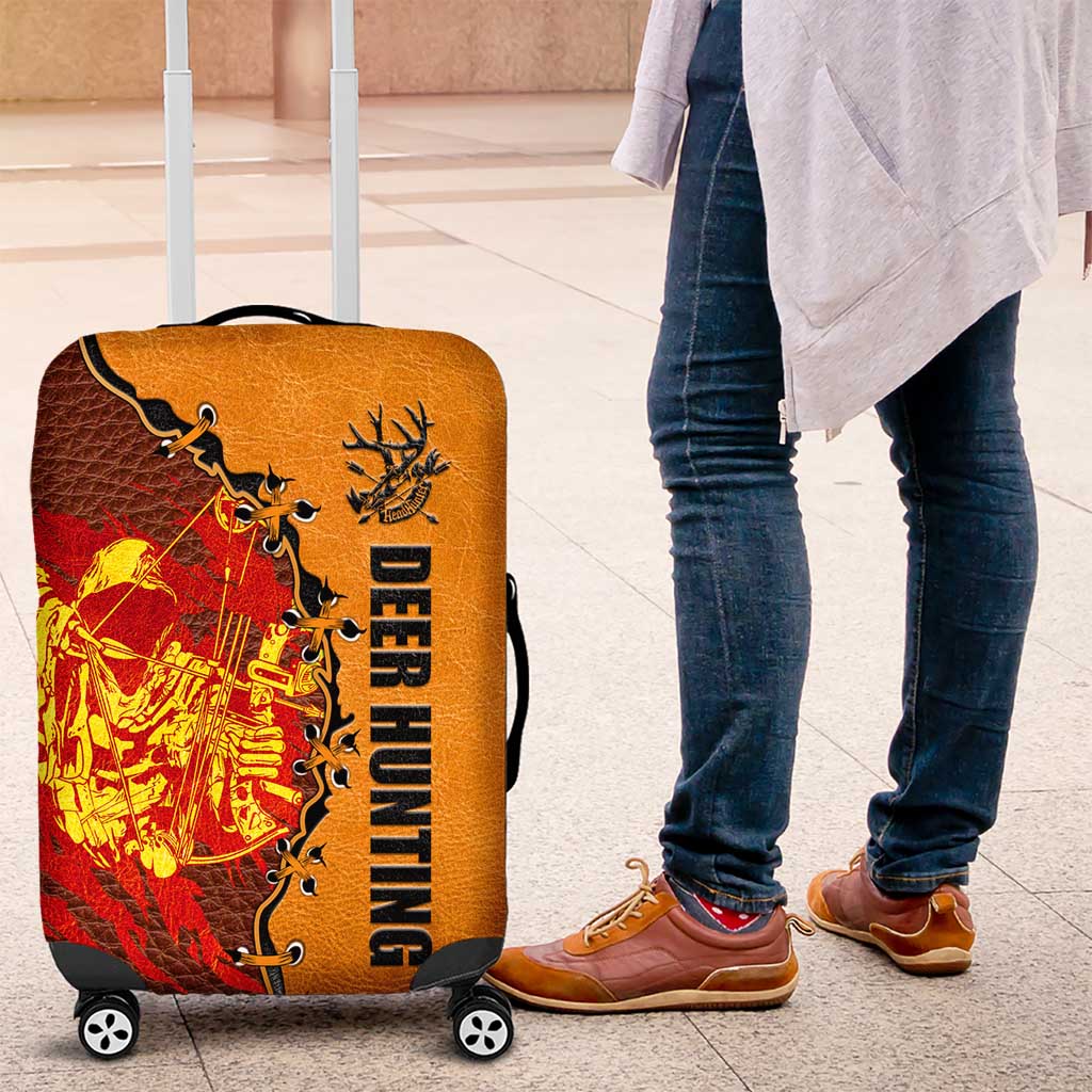 Skull Deer Hunting Luggage Cover Vintage Leather Bow Hunter DT02