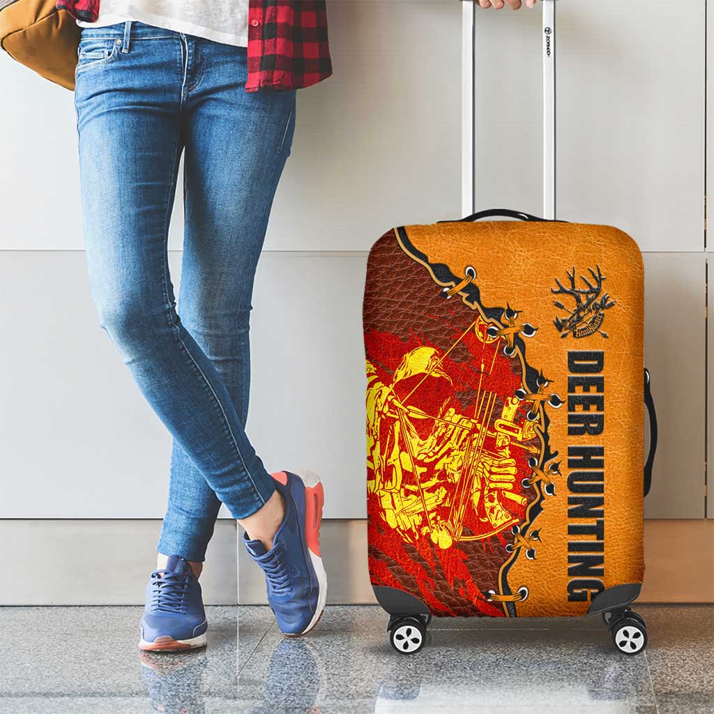 Skull Deer Hunting Luggage Cover Vintage Leather Bow Hunter DT02