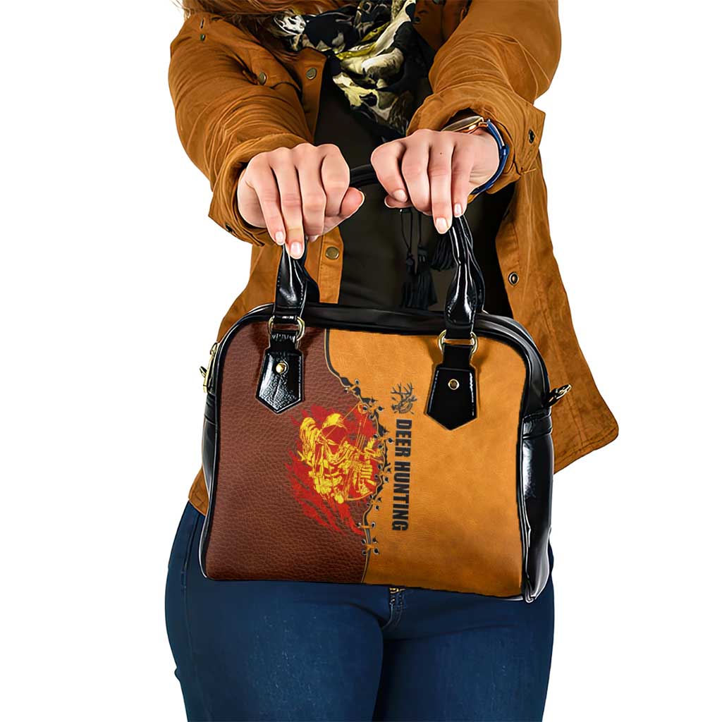 Skull Deer Hunting Shoulder Handbag Vintage Leather Bow Hunter DT02