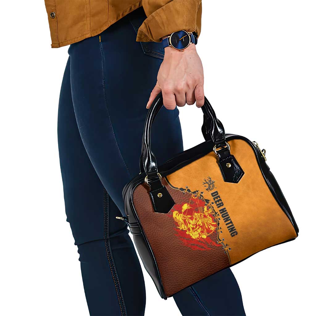 Skull Deer Hunting Shoulder Handbag Vintage Leather Bow Hunter DT02