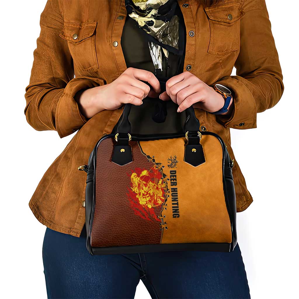 Skull Deer Hunting Shoulder Handbag Vintage Leather Bow Hunter DT02