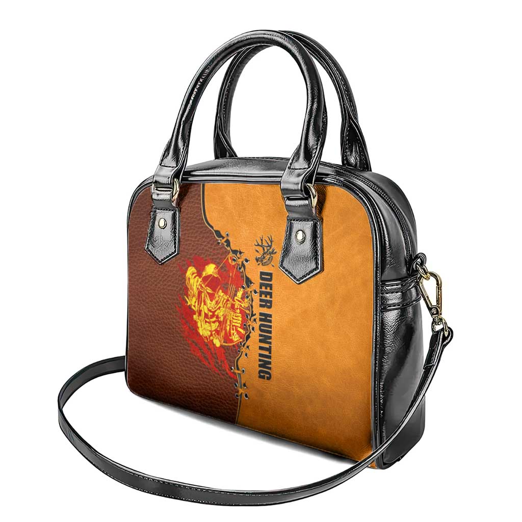 Skull Deer Hunting Shoulder Handbag Vintage Leather Bow Hunter DT02
