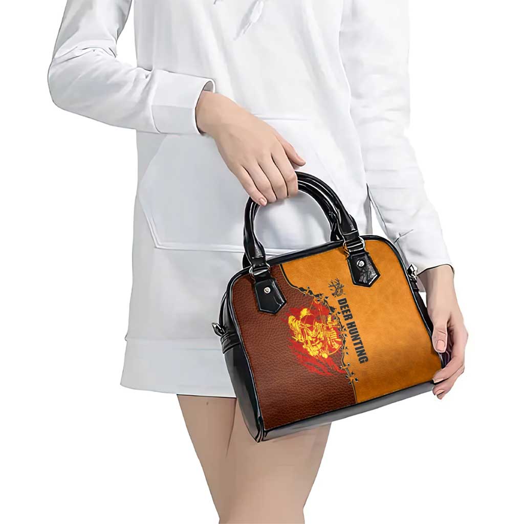 Skull Deer Hunting Shoulder Handbag Vintage Leather Bow Hunter DT02