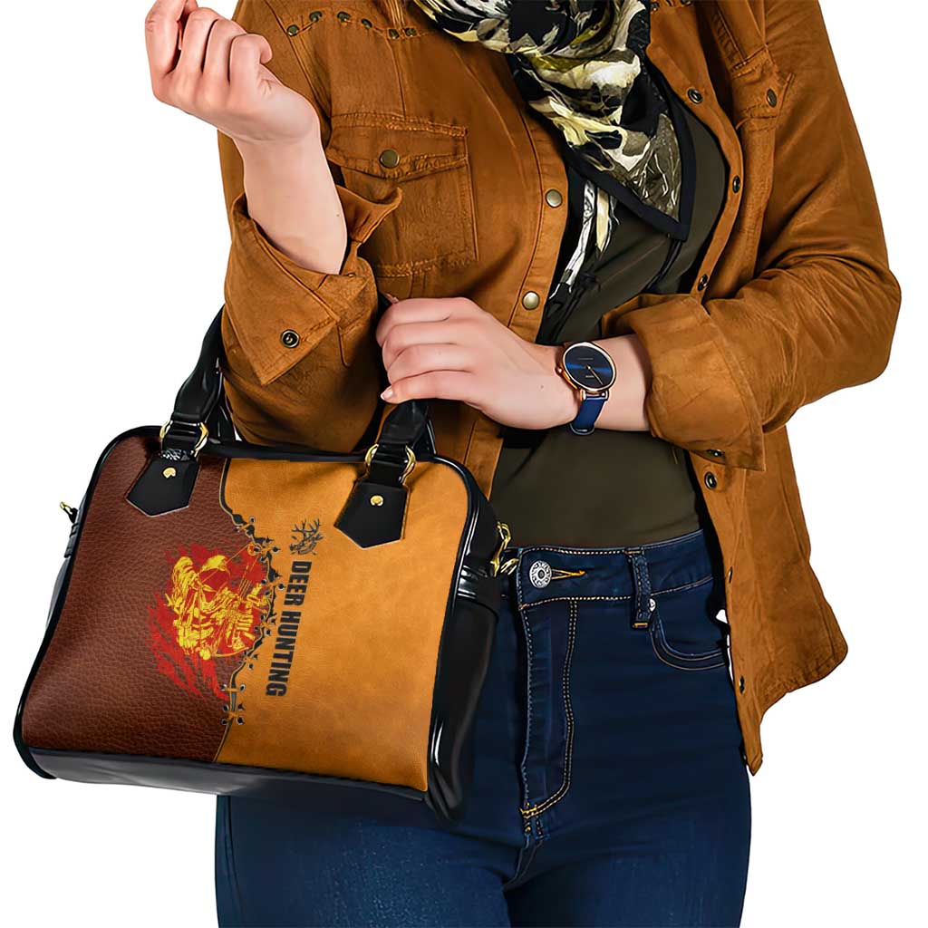 Skull Deer Hunting Shoulder Handbag Vintage Leather Bow Hunter DT02