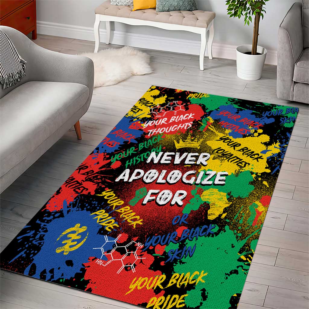 Never Apologize For Being Black Area Rug DT02