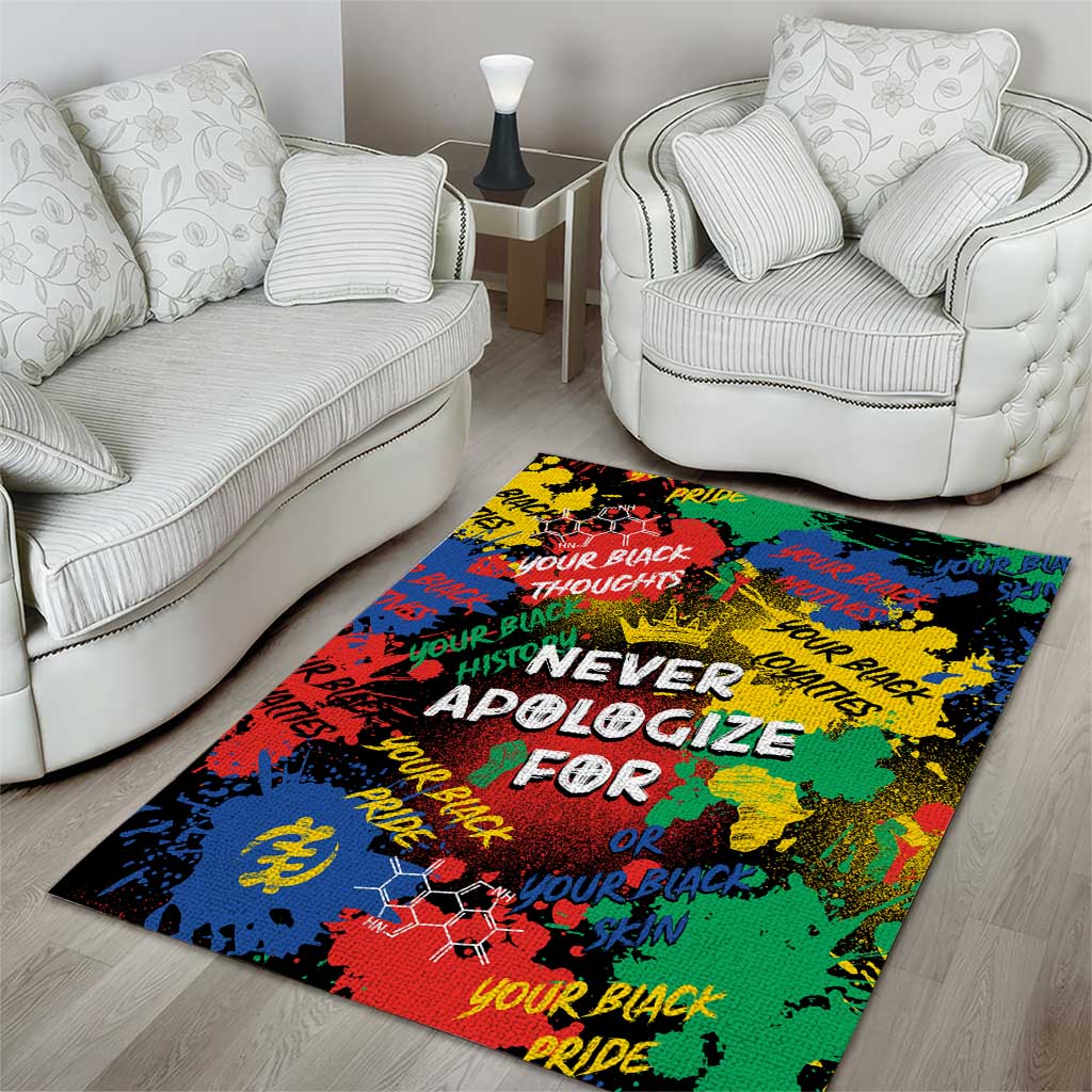 Never Apologize For Being Black Area Rug DT02